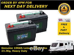 Pair Deal 100Ah 12V Leisure Battery Caravan Motorhome Camper