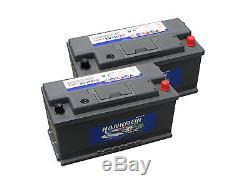 Pair Of 110amp Low Height 12v Quality Leisure Battery 4yr Gtee