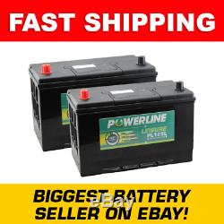 Pair Of Powerline Ultra Deep Cycle Pl125l Leisure Battery Positive Left