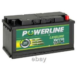 Powerline XV110 Leisure Battery for Camping 12 volt 110 Ah C100 4 yr warr