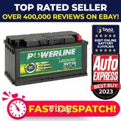 Powerline XV110 Leisure Battery for Marine 12 volt 110 Ah C100 4 yr warr. New
