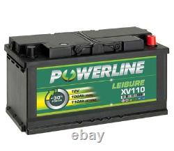 Powerline XV110 Leisure Battery for Marine 12 volt 110 Ah C100 4 yr warr. New