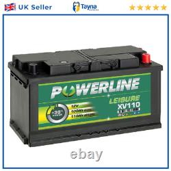 Powerline XV110 Leisure Battery for Marine Radio 12 volt 110 Ah C100 4 yr warr