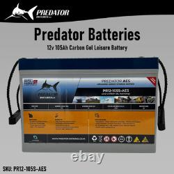 Predator Batteries 12v 105Ah Deep Cycle Carbon Gel Leisure Battery