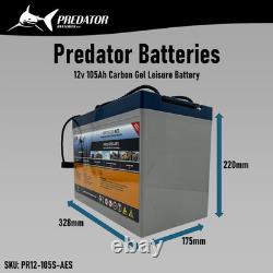 Predator Batteries 12v 105Ah Deep Cycle Carbon Gel Leisure Battery