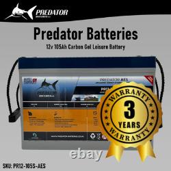 Predator Batteries 12v 105Ah Deep Cycle Carbon Gel Leisure Battery