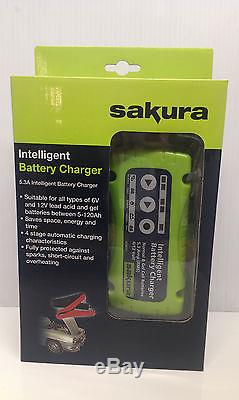 SAKURA 6V/12V 5.3A (5A) Intelligent Battery Charger Leisure Marine Battery Range