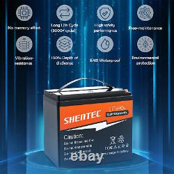 Shentec LiFePO4 12V 50Ah Lithium Leisure Battery BMS Off Grid Solar RV Home