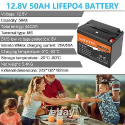 Shentec LiFePO4 12V 50Ah Lithium Leisure Battery BMS Off Grid Solar RV Home