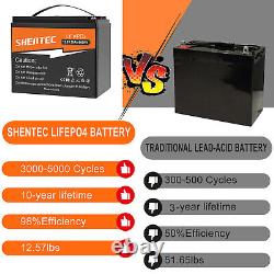 Shentec LiFePO4 12V 50Ah Lithium Leisure Battery BMS Off Grid Solar RV Home