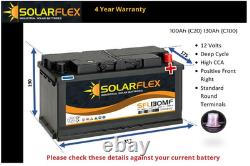 SolarFlex SFL130 Leisure Battery for Boat 12 volt 130 Ah C100 4 yr warr. New
