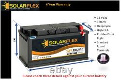 SolarFlex SFL130 Leisure Battery for Marine GPS 12 volt 130 Ah C100 4 yr warr
