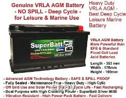 SuperBatt AGM110L AGM Leisure Battery / B1 Battery Box / Super10 Battery Charger