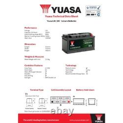 Swift Caravan Leisure Battery Yuasa Active L36-100 12V 100Ah Dual Power 3YW HD