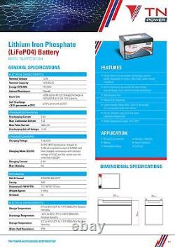 TN Power TN12 Lithium 12V 12Ah Leisure Battery LiFePO4