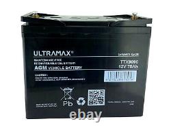 ULTRAMAX 12V 70AH Deep Cycle Leisure Battery Caravan Motorhome Marine Boat Solar