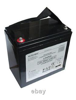 ULTRAMAX LEISURE BATTERY 12V 55Ah LiFePO4 LITHIUM MOTORBOAT BATTERIES