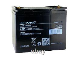 ULTRAMAX Leisure Battery LOW HEIGHT PROFILE Deep Cycle 12 V 70 Ah