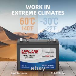 UPLUS 12V 105Ah Leisure Battery UP12-105-DT, 2000 Cycles, DT Terminal