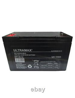 Ultramax 12V 110AH Sealed Leisure Battery for Leisure & Marine Range XV27MF