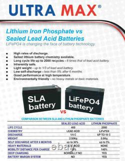 Ultramax LI100-12, 12v 100Ah Lithium Phosphate LiFePO4 Battery For Leisure