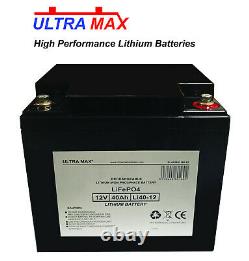 Ultramax LI40-12, 12v 40Ah Lithium Phosphate LiFePO4 Battery For Leisure