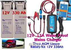 VICTRON ENERGY 12V 330Ah Truck Leisure Battery KIT w Smart Water Proof Charger