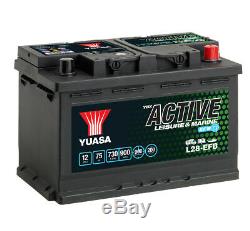 Yuasa YBX Active L28-EFB 12V 75Ah NCC Verified Leisure Battery